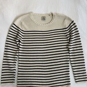Scotch & Soda Cream and Black striped chunky Knit sweater